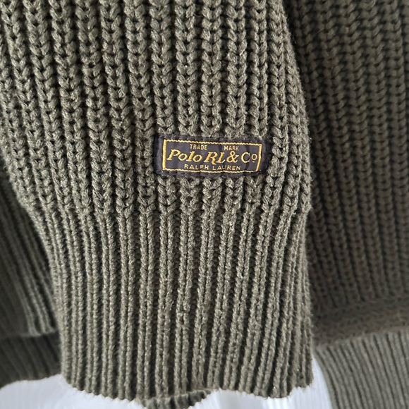 Vintage Y2K Polo Ralph Lauren Army Green Sweater, Size Medium - Picture 5 of 6